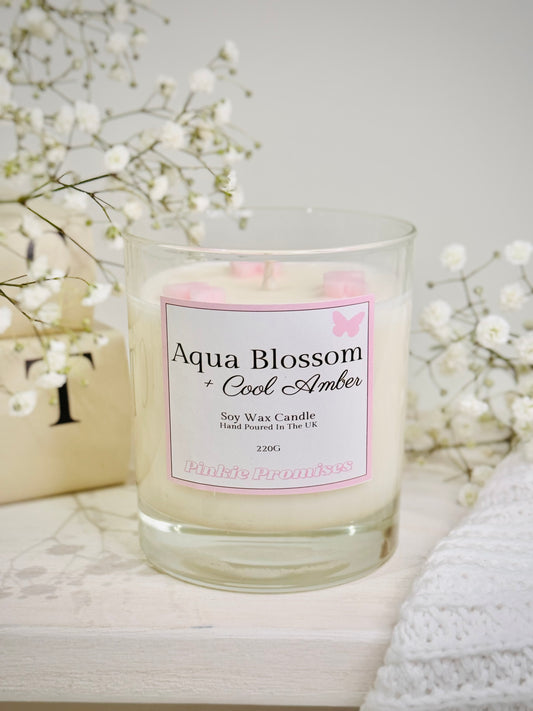 Aqua Blossom + Cool Amber 220G Candle