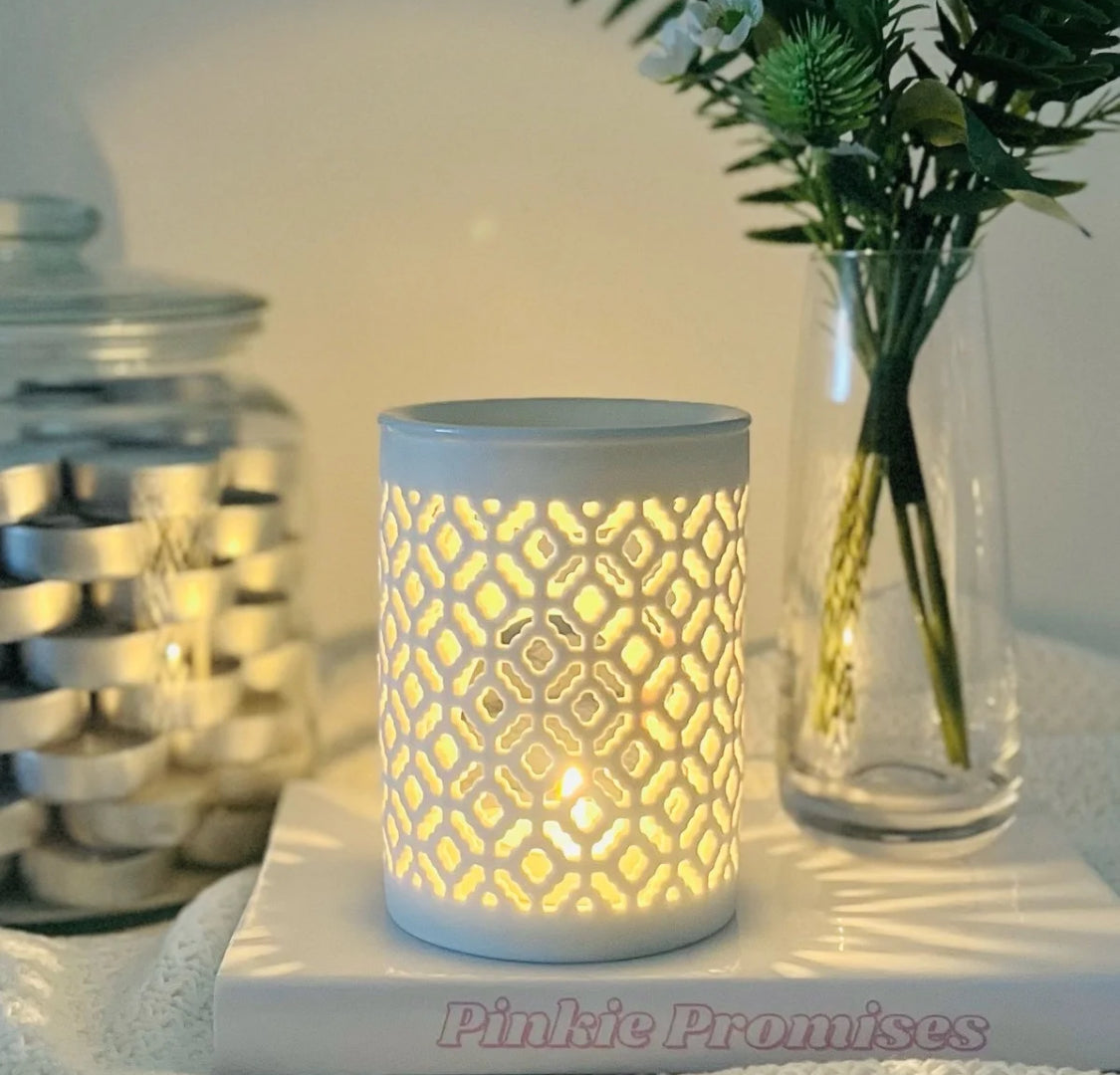 White Lattice Wax Melt Warmer